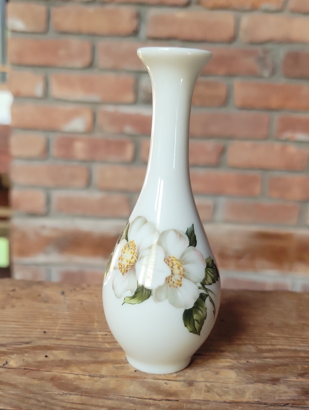 Vintage Porcelaine de Paris French Porcelain Floral Bud Vase Mid-Century